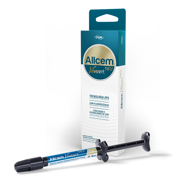 AllCem Veneer APS FGM – Cemento Fotopolimerizable para Carillas | A1, A2, A3, Trans, Bleach, Opaque White.