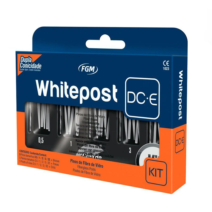 Whitepost DC-E FGM – Kit Completo con Refuerzo Cervical | 25 Postes + 5 Fresas