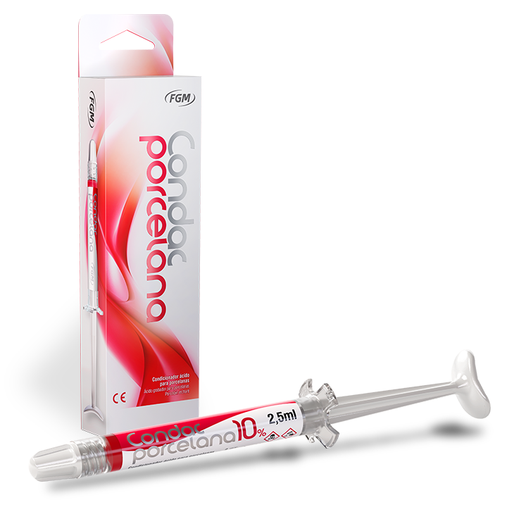 Condac Porcelana FGM – Ácido Fluorhídrico para Grabado Cerámico | 5% y 10% | Jeringa 2,5 ml
