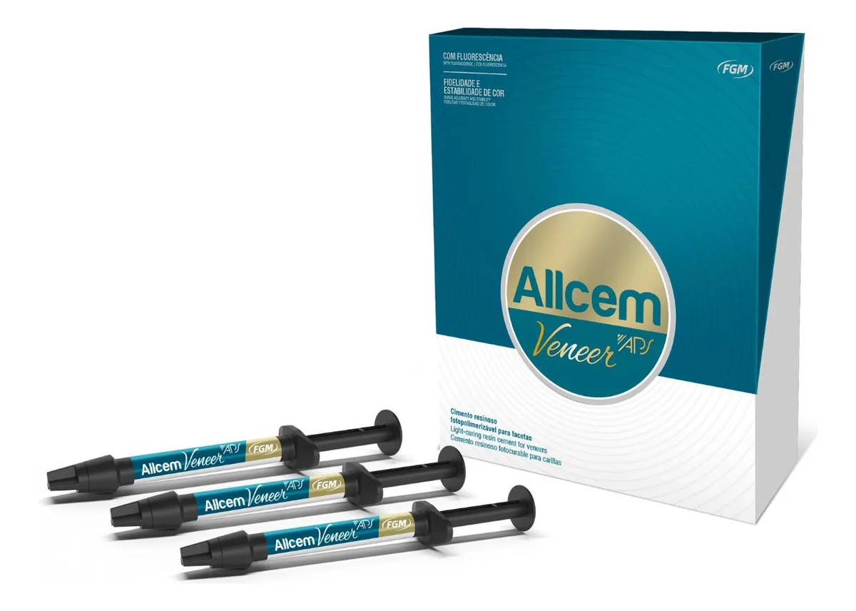 Allcem Veneer APS Mini Kit FGM – Cemento Fotocurable Estético para Carillas | 6 Jeringas (A1, OW, Trans)