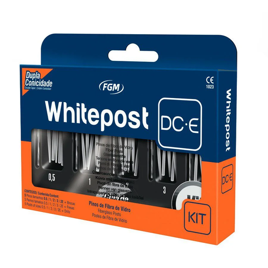 Whitepost DC-E FGM – Kit Completo con Refuerzo Cervical | 25 Postes + 5 Fresas