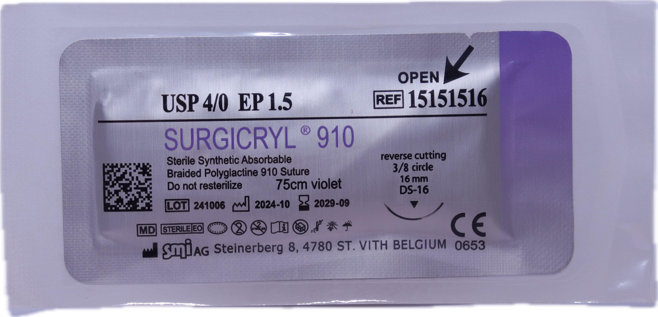 SURGICRYL® 910 Violeta - Sutura reabsorbible SMI