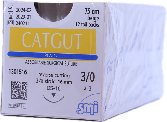 Sutura reabsorbible SMI Catgut Plain - Natural Marfil